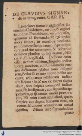 De Clavibus Signandis in utroque cantu, Caput III.
