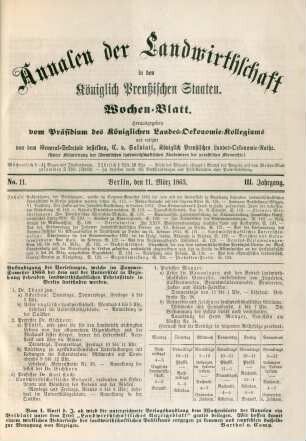 No. 11. Berlin, den 11. März 1863. III. Jahrgang.