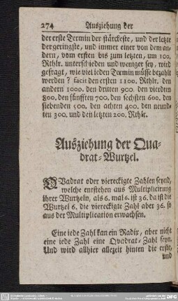 Ausziehung der Quadrat-Wurtzel