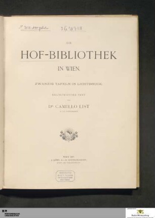 Die Hof-Bibliothek in Wien