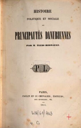 Histoire politique et sociale des principautés Danubiennes