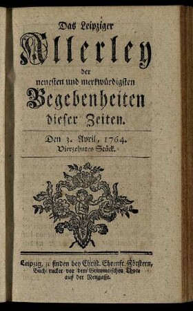 Den 3. April, 1764. Vierzehntes Stück.