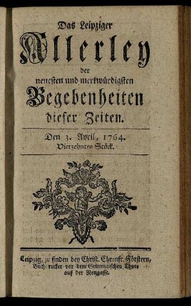 Den 3. April, 1764. Vierzehntes Stück.