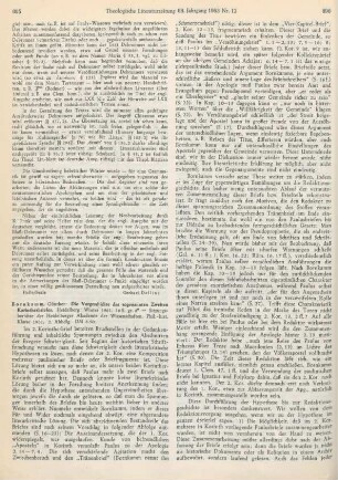 895-897 [Rezension] Bornkamm, Günther, Die Vorgeschichte des sogenannten Zweiten Korintherbriefes