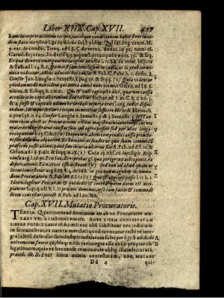 Cap. XVII. Mutatio Procuratoris