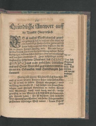 Gründliche Antwort auff die Neundte Hauptursach.