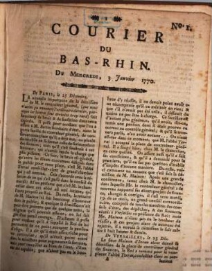 Courier du Bas-Rhin. 1770