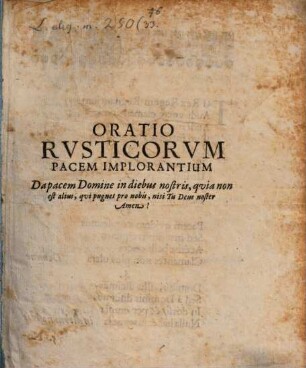 Oratio Rusticorum Pacem Implorantium