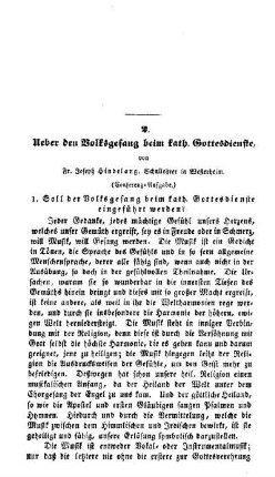 Ueber den Volksgesang beim kath. Gottesdienste