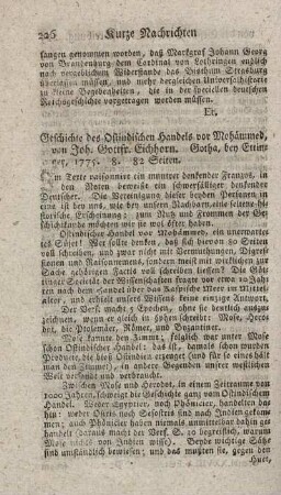 Geschichte des Ostindischen Handels vor Mohämmed.