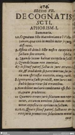Sectio VII. De Cognatis Scti