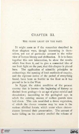 Chapter XI: The fresh light on the past
