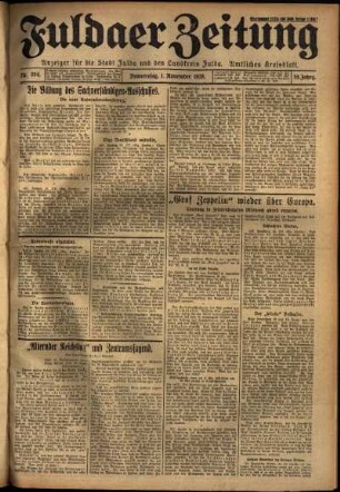 Erste Ausgabe vom Donnerstag, den 01. November 1928.