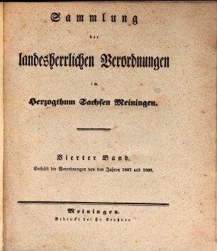 Sammlung der landesherrlichen Verordnungen im Herzogthum Sachsen-Meiningen, 4. 1837/38