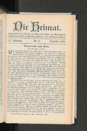 12. Jahrgang. No. 12. Dezember 1902.