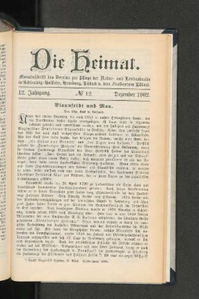 12. Jahrgang. No. 12. Dezember 1902.