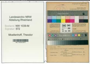 Entnazifizierung Theodor Moellenhoff , geb. 01.05.1898 (Finanzbeamter)