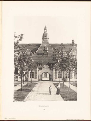 Irrenhaus, Berlin-Buch: Ansicht Haupteingang (aus: Neubauten der Stadt Berlin, Bd. VII, 1908)