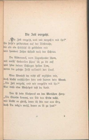 Die Zeit vergeht.