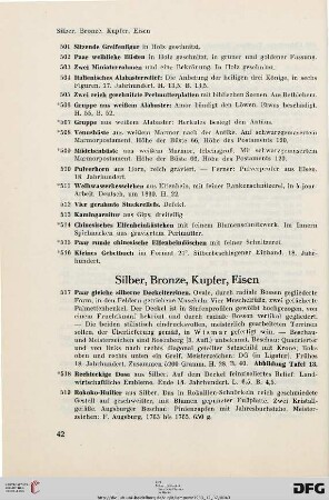 Silber, Bronze, Kupfer, Eisen (Nr. 517-591)