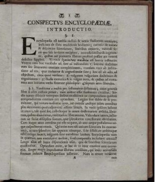 Conspectus Encyclopaediae. Introductio.