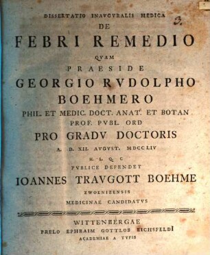 Diss. inaug. med. de febri remedio