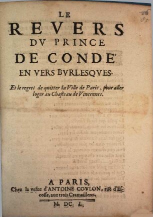 Le Revers du prince de Condé