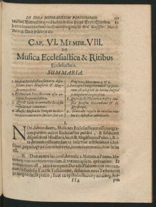 Cap. VI. Membr. VIII. De Musica Ecclesiastica & Ritibus Ecclesiasticis.