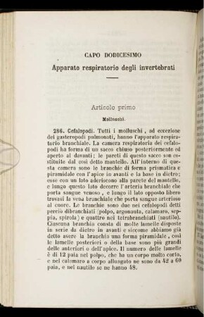 Capo Dodicesimo. Apparato respiratorio degli invertebrati