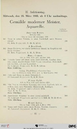 II. Auktionstag: Mittwoch, den 13. März 1935, ab 3 Uhr nachmittags (Nr. 161-330)