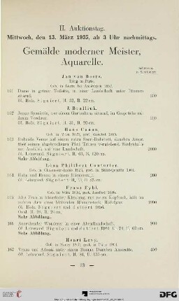 II. Auktionstag: Mittwoch, den 13. März 1935, ab 3 Uhr nachmittags (Nr. 161-330)