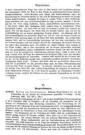 441-442, Aschrott, Reform des Strafprozesses. Kritische Besprechungen der von der Kommission für die Reform des Strafprozesses gemachten Vorschläge, 1906