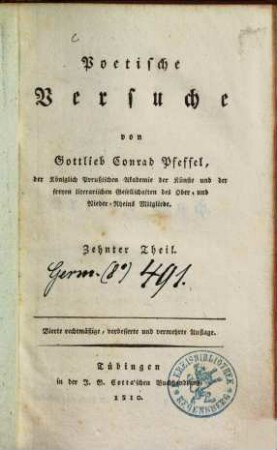 Poetische Versuche, 10