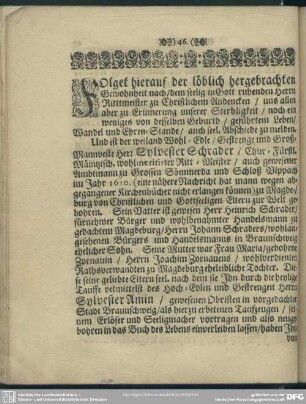 Lebenslauf : Christlicher Lebens-Lauff