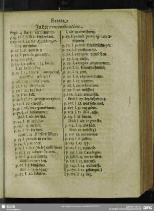 Errata In der remonstration