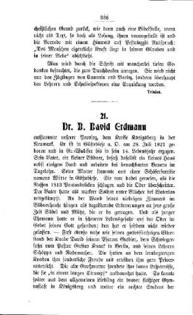 Dr. D. David Erdmann