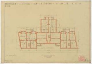 Wohnhausbebauung für Herrmann’sche Erben, Berlin-Lichtenberg: Block 2: Grundriss Kellergeschoss 1:100