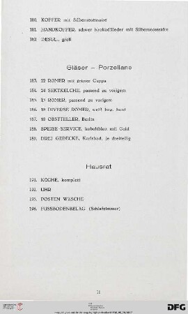 Gläser – Porzellane (Nr. 183-189)