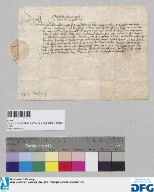 Wilhelm Graf und Herr zu Castell sagt für die Nürnberger Kaufmannschaft zur Frankfurter Fastenmesse Geleit zu.