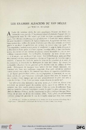1: Les Ex-Libris alsaciens du XVIe siècle
