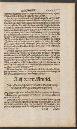 Auff den xix. Artickel.