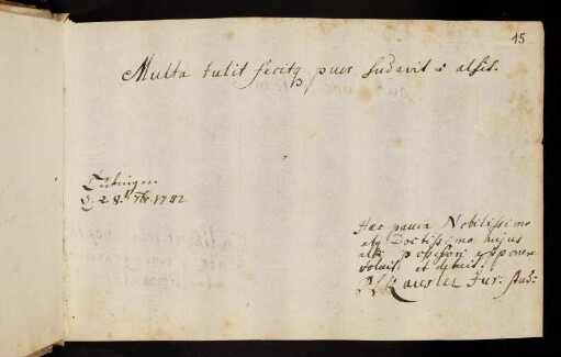 15r, Kausler, Philipp Ludwig. Tübingen, 28.09.1742 [aus Roßwag; Jurastudent in Tübingen]