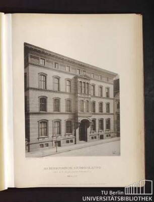 Serie I. No. 78. Königliche Kunstschule Klosterstraße No. 75. Berlin.