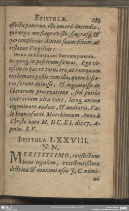 Epistola LXXVIII.