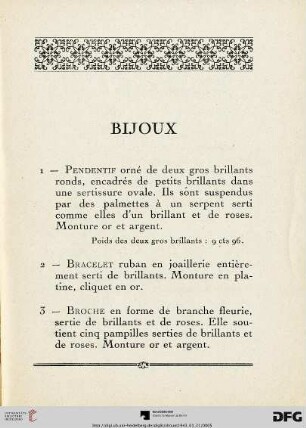 Bijoux (Nr.1-6)