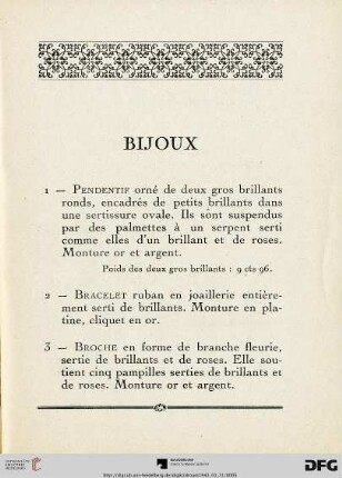 Bijoux (Nr.1-6)