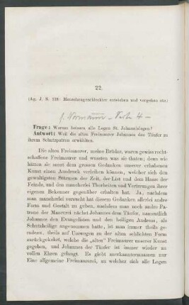 22. Johannes der Täufer.