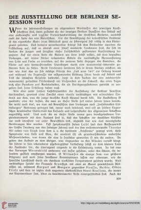 4: Die Ausstellung der Berliner Sezession 1912