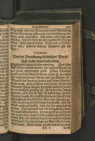 CCXXXIII. Von der Verachtung Göttliches Worts. Ach ! halt/ wer halten kan.