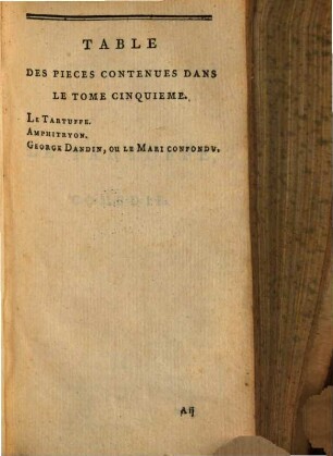Oeuvres de Molière, 5. Le Tartuffe. Amphitryon. George Dandin, ou le Mari confondu. - 360 S.